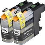 Set of 2 Compatible Brother LC-103 / LC-101 Black High Yield Ink Cartridges